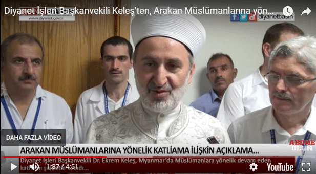 Diyanet İşleri Başkanvekili Keleş’ten, Arakan Müslümanlarına yönelik katliama ilişkin açıklama