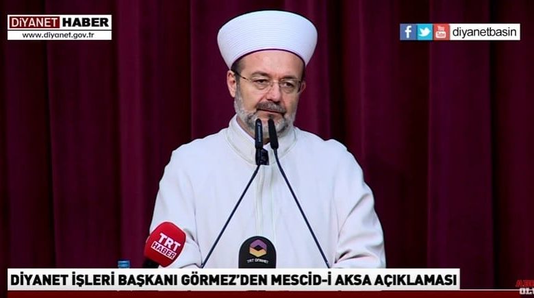 Diyanet İşleri Başkanı Prof. Dr. Mehmet Görmez'den Mescid-i Aksa açıklaması